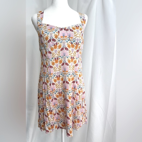 NWT Free People “Sasha” Relaxed Fit Flower Print Mini Dress With Sweetheart Neck - Picture 4 of 15